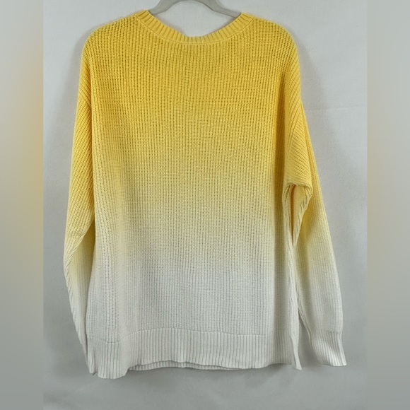 All Worthy Hunter McGrady Yellow Dip-Dye Ombré Shaker Sweater Large - Picture 5 of 7